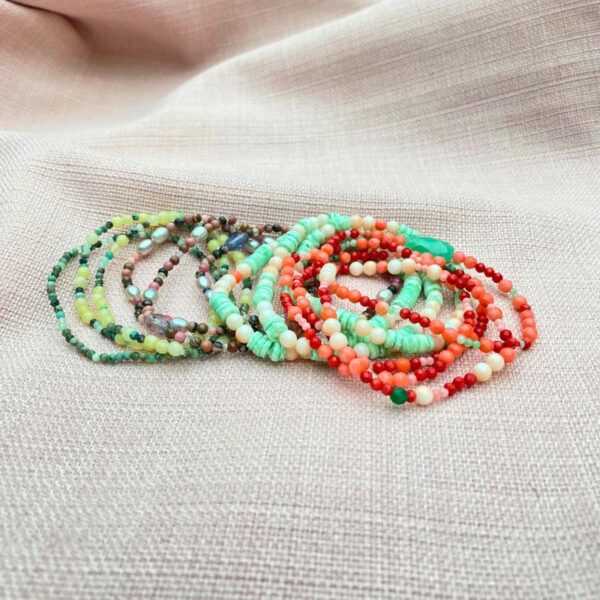 armbånd, halvædelsten, perler