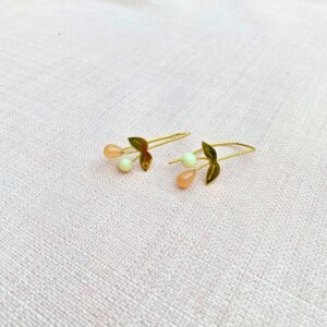 forgyldte, candybær, øreringe, opal, månesten