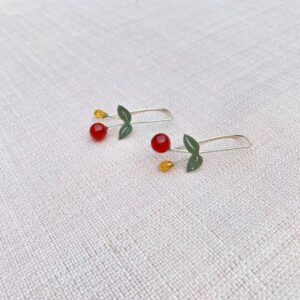 sølv, candybær, øreringe, citrin, karneol