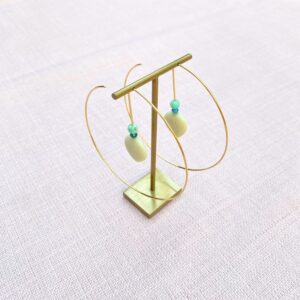 store, cirkeløreringe, med, 3, sten