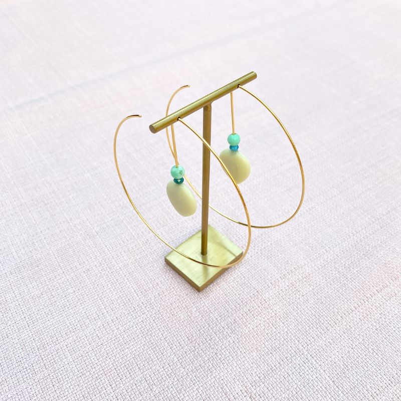 store, cirkeløreringe, med, 3, sten