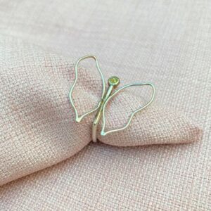 sommerfugl, sølv, ring, diamant