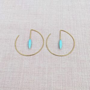 små, cirkel, øreringe, forgyldt, sølv, amazonit