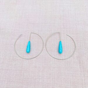 sølv, cirkeløreringe, blå, agat