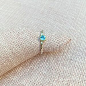 sølvring, guld, topas